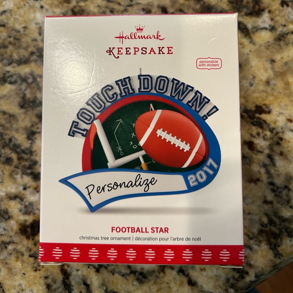 Hallmark Keepsake Touchdown Football Ornament - Red, Green, Blue